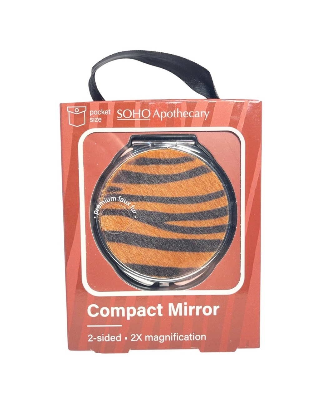 SOHO Apothecary Tiger Print pocket-size compact mirror - NWT **